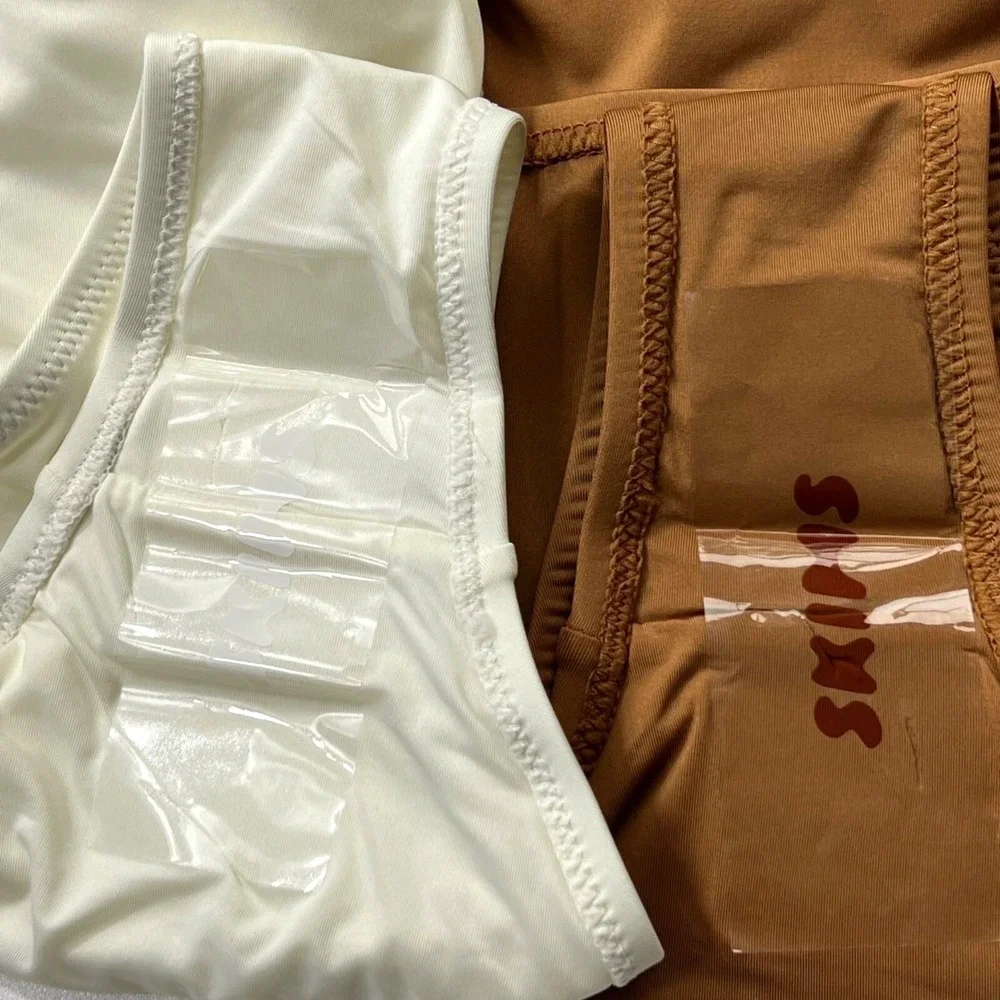 SKIMS Swim Cheeky Tanga Bottoms Lot of 2 Marble Almond Womens 2X